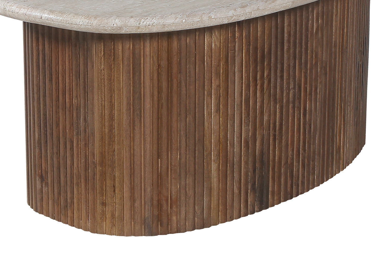Rousseau - Salontafel Louis 90 cm Mango hout met Travertin Beige - 40x90x55 cm