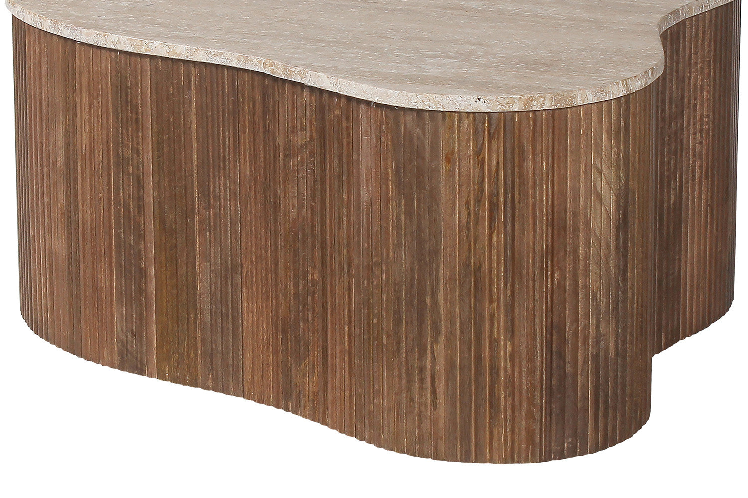 Rousseau - Salontafel Paul 83 cm Mango hout met Travetin Beige - 34x83x72 cm