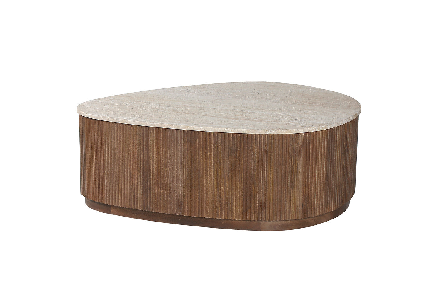 Rousseau - Salontafel Nolan 100 cm Mango hout met Travetin Beige - 35x100x80 cm
