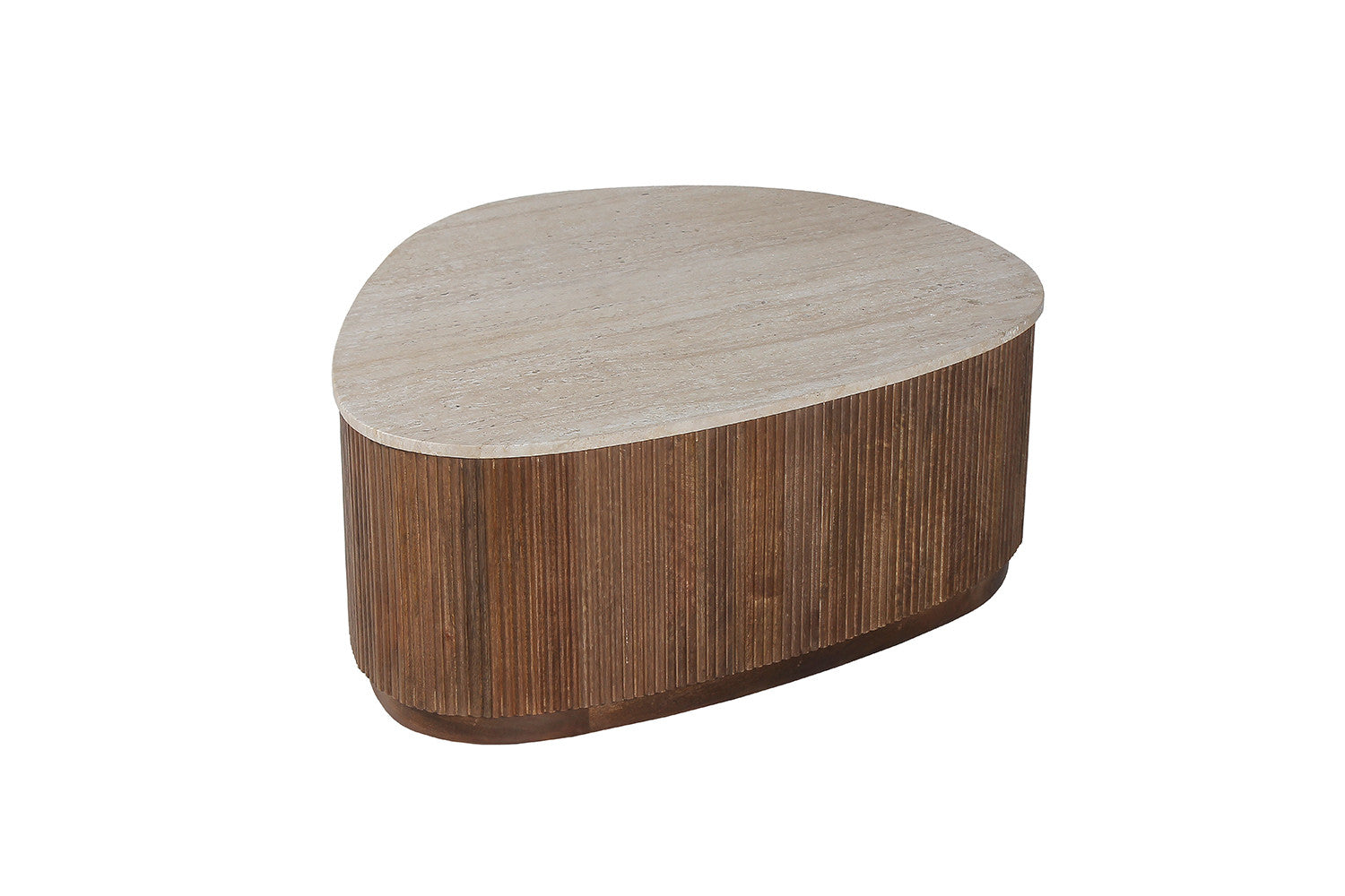 Rousseau - Salontafel Nolan 100 cm Mango hout met Travetin Beige - 35x100x80 cm