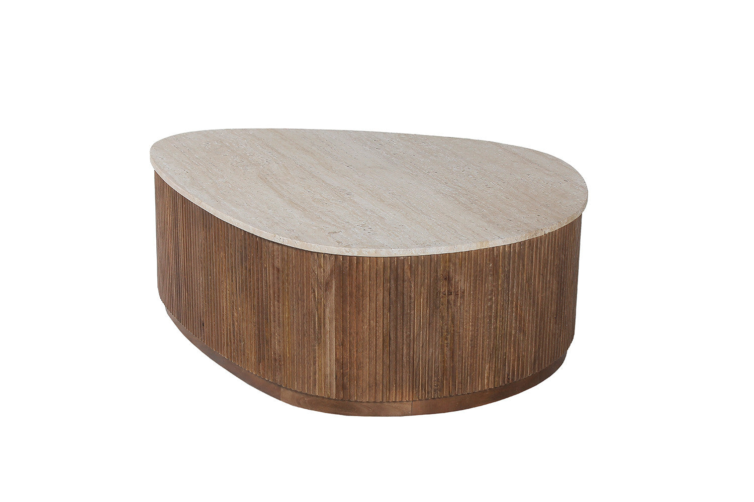 Rousseau - Salontafel Nolan 100 cm Mango hout met Travetin Beige - 35x100x80 cm