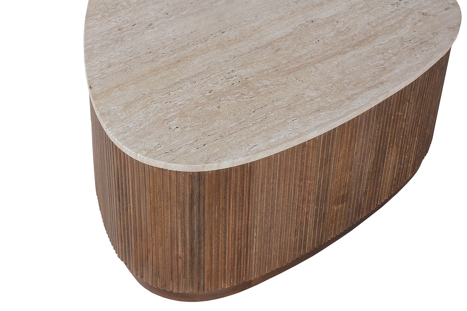 Rousseau - Salontafel Nolan 100 cm Mango hout met Travetin Beige - 35x100x80 cm