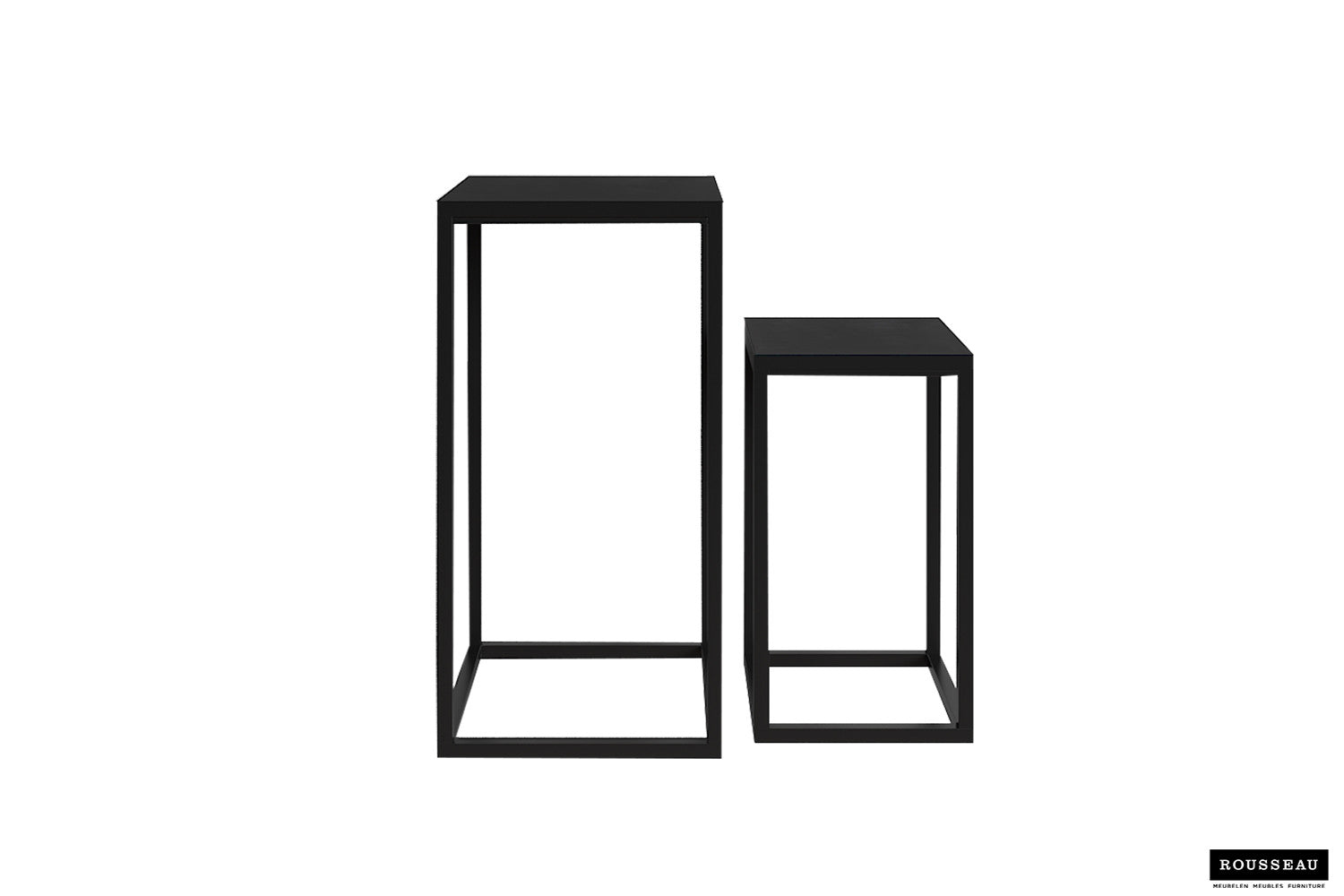Rousseau - Table d'appoint Madeira 2 pièces Bois de manguier noir - 70x36x36cm
