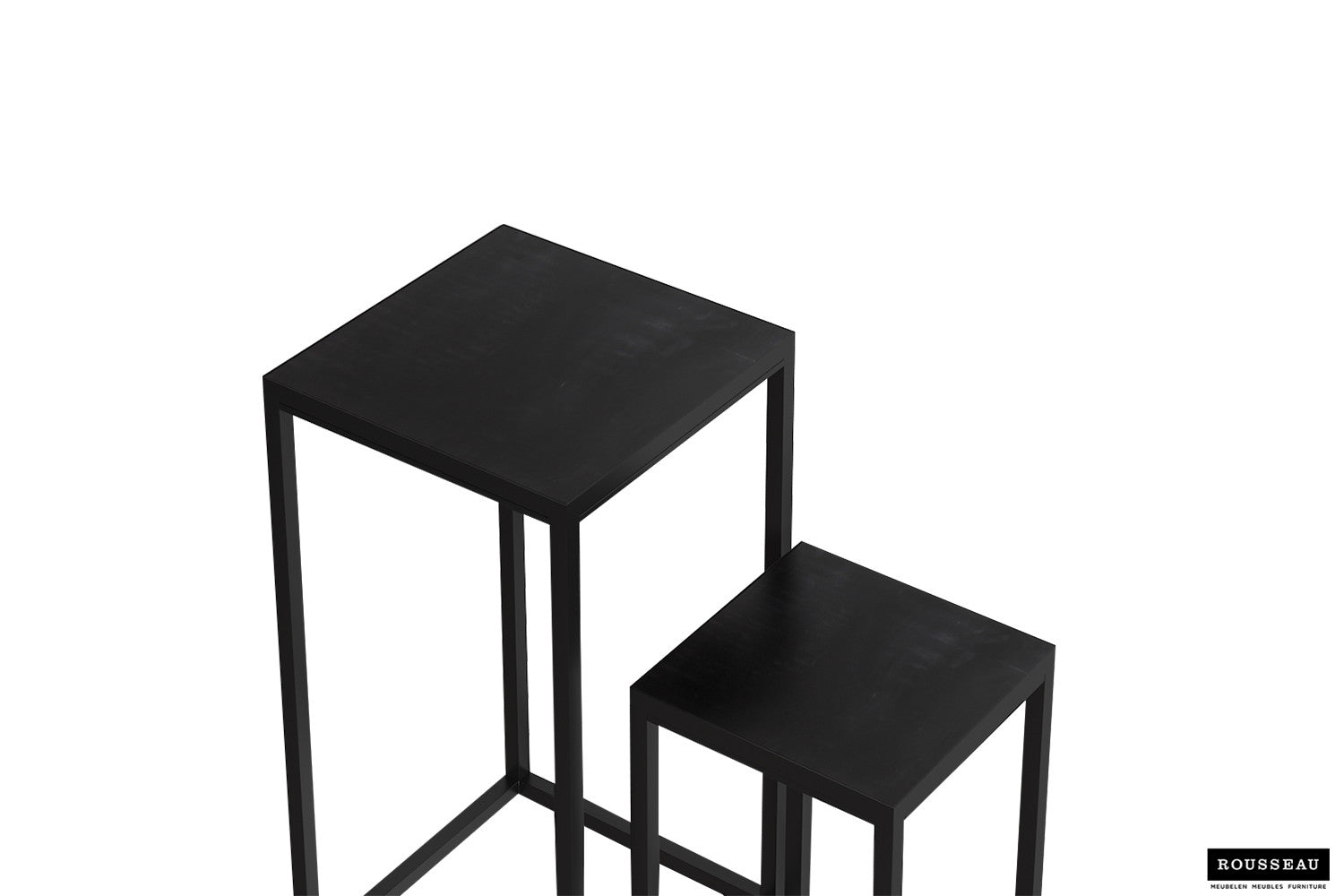 Rousseau - Table d'appoint Madeira 2 pièces Bois de manguier noir - 70x36x36cm