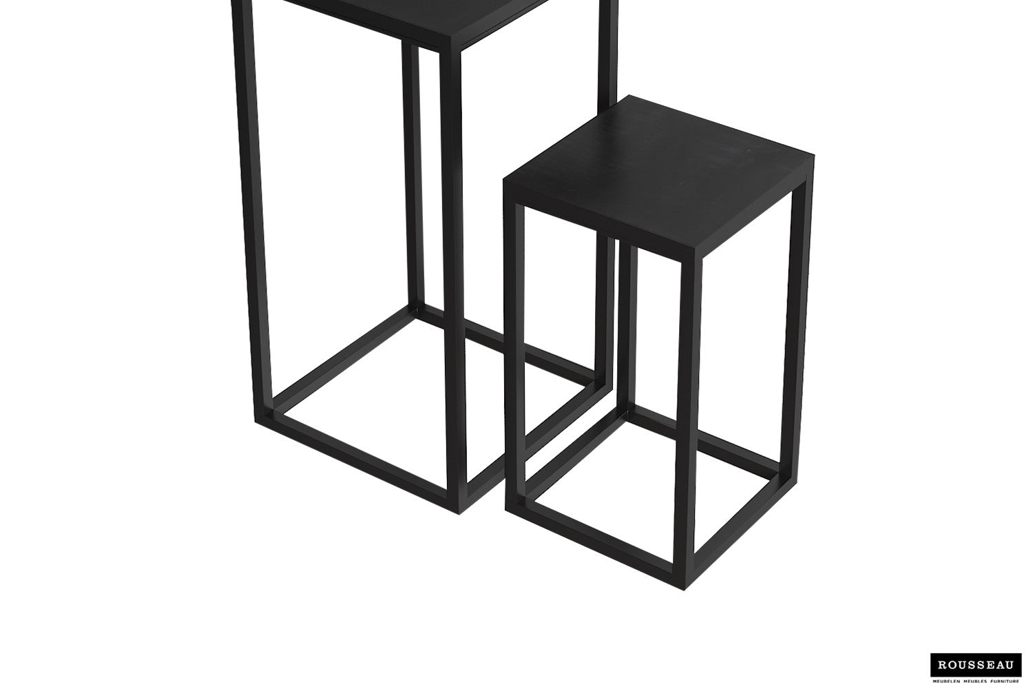 Rousseau - Table d'appoint Madeira 2 pièces Bois de manguier noir - 70x36x36cm