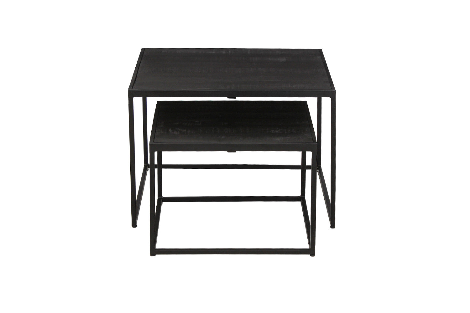 Rousseau - Salontafel Quinn 2-delig Mango hout Zwart - 45x65x65cm