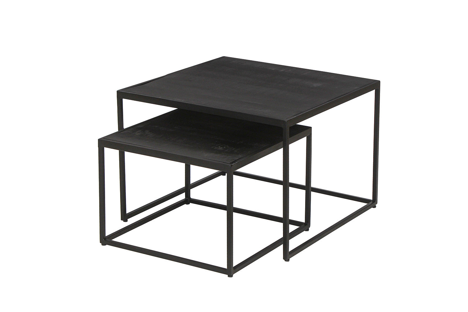 Rousseau - Salontafel Quinn 2-delig Mango hout Zwart - 45x65x65cm