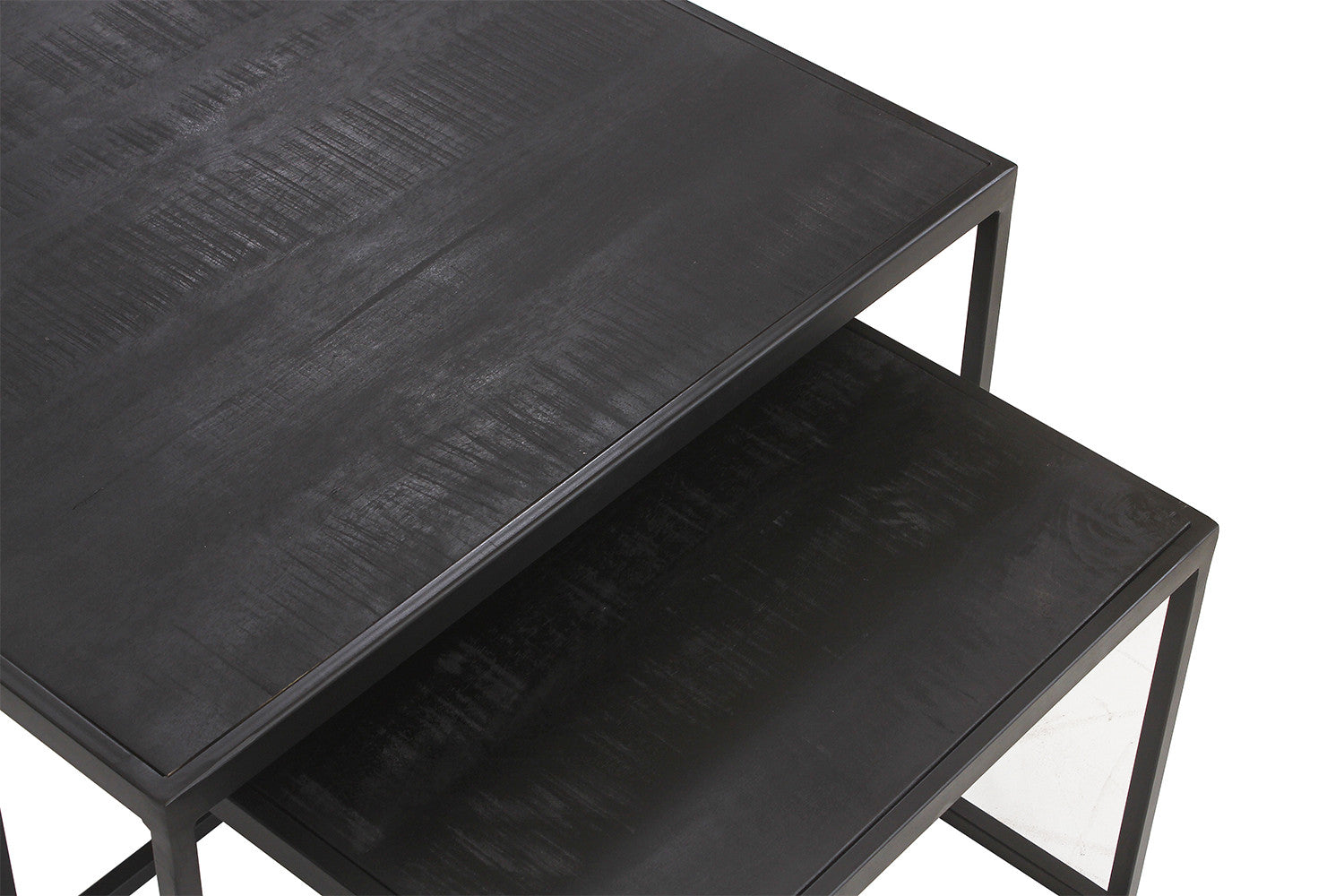 Rousseau - Salontafel Quinn 2-delig Mango hout Zwart - 45x65x65cm