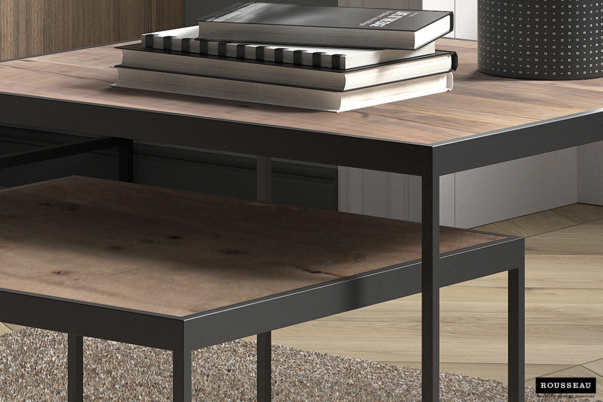 Rousseau - Salontafel Quinn 2-delig Mango hout - 45x65x65cm