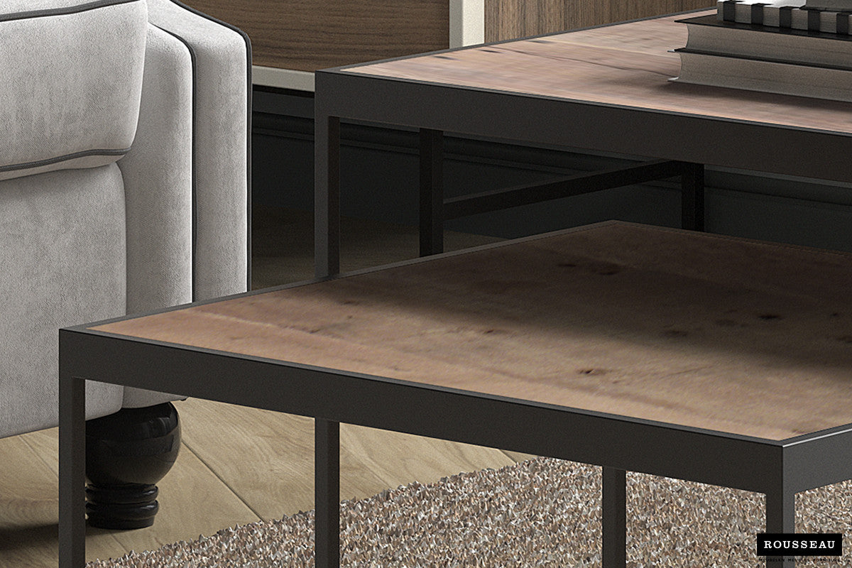 Rousseau - Table basse Quinn 2 pièces en manguier - 45x65x65cm