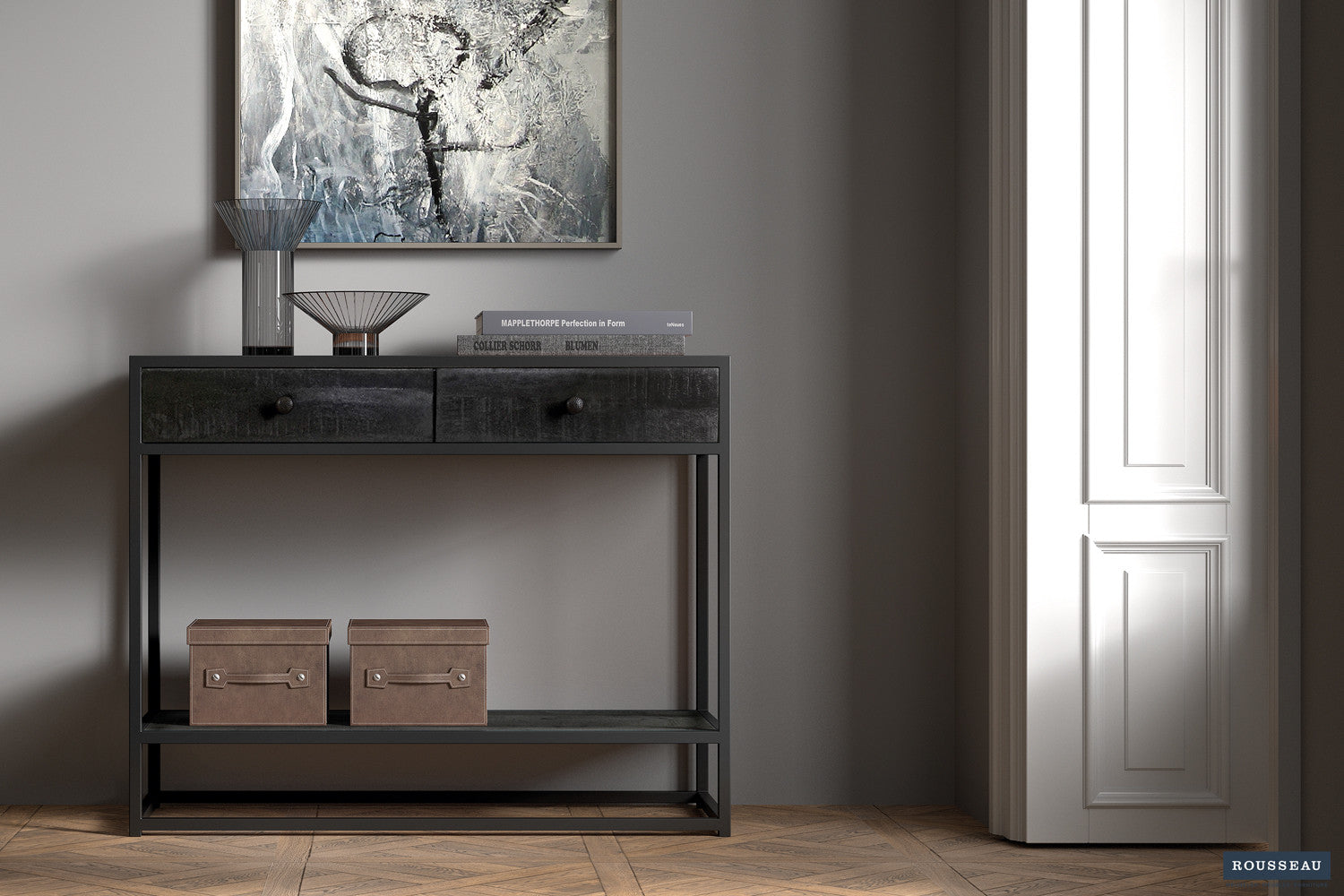 Rousseau - Console Ace Mango hout Zwart - 80x100x36  cm