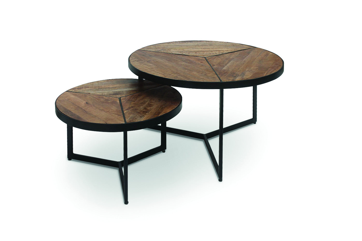 Rousseau - Salontafel Laveu 2-delig Mango hout - 40x70x70cm