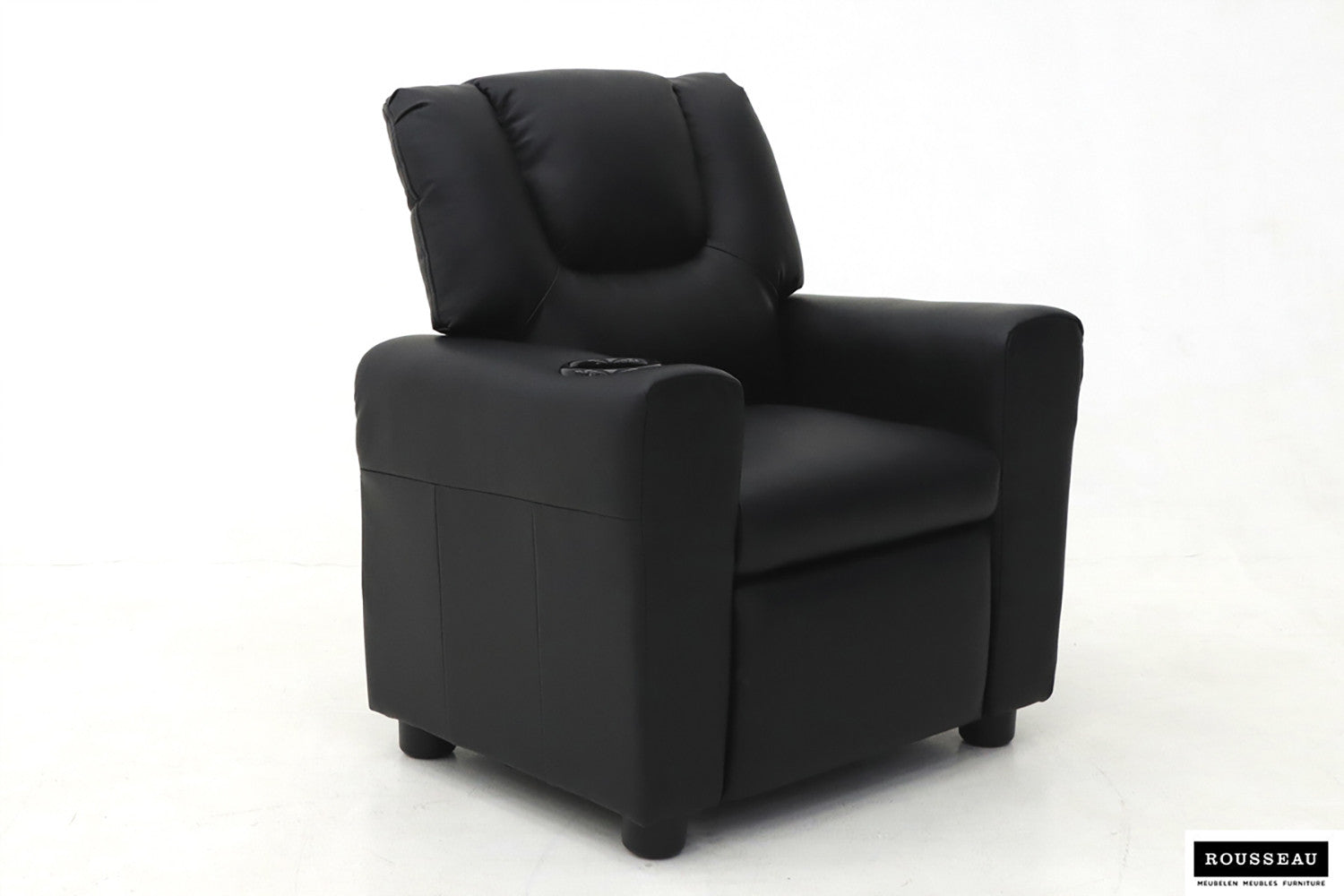Rousseau - Mini-Relax Rene - manueel verstelbaar PU Zwart - 65x97x42 cm