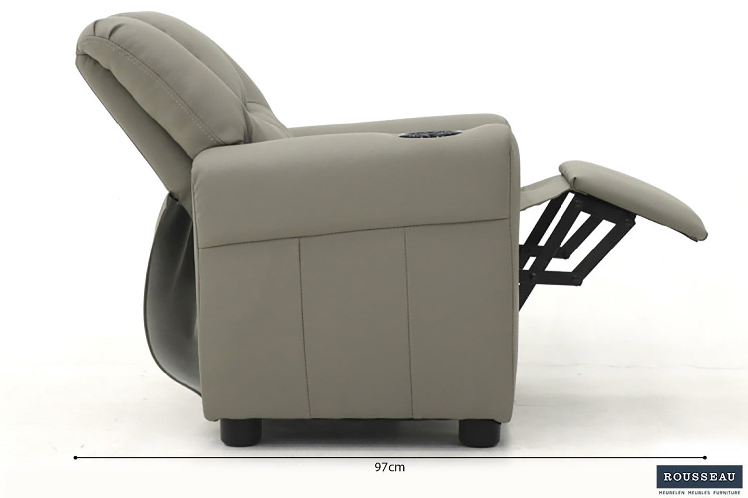 Rousseau - Mini-Relax Rene - réglable manuellement PU Gris - 65x97x42 cm