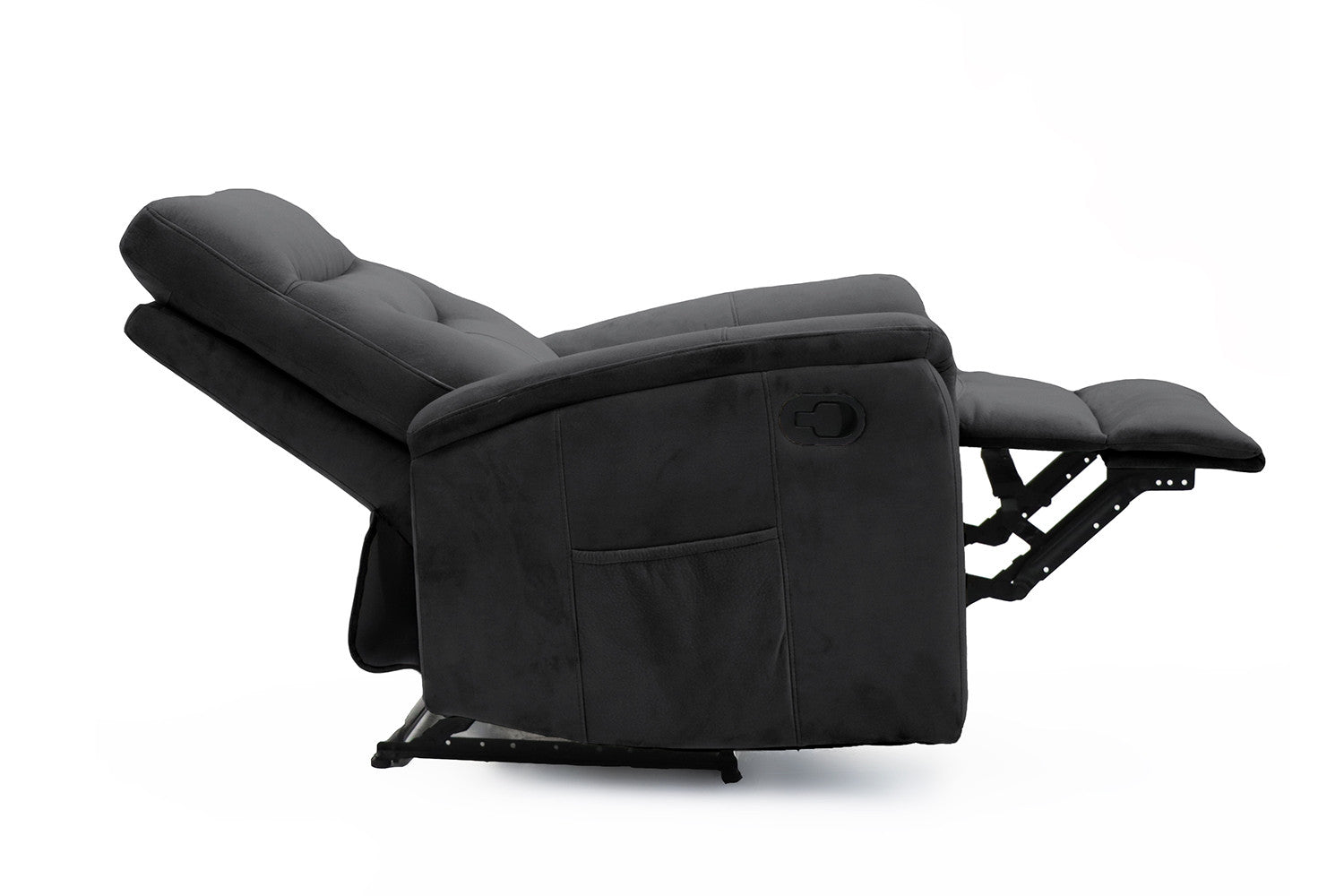 Rousseau - Relax Breda manueel verstelbaar Stof Zwart - 100x78.5x96 cm