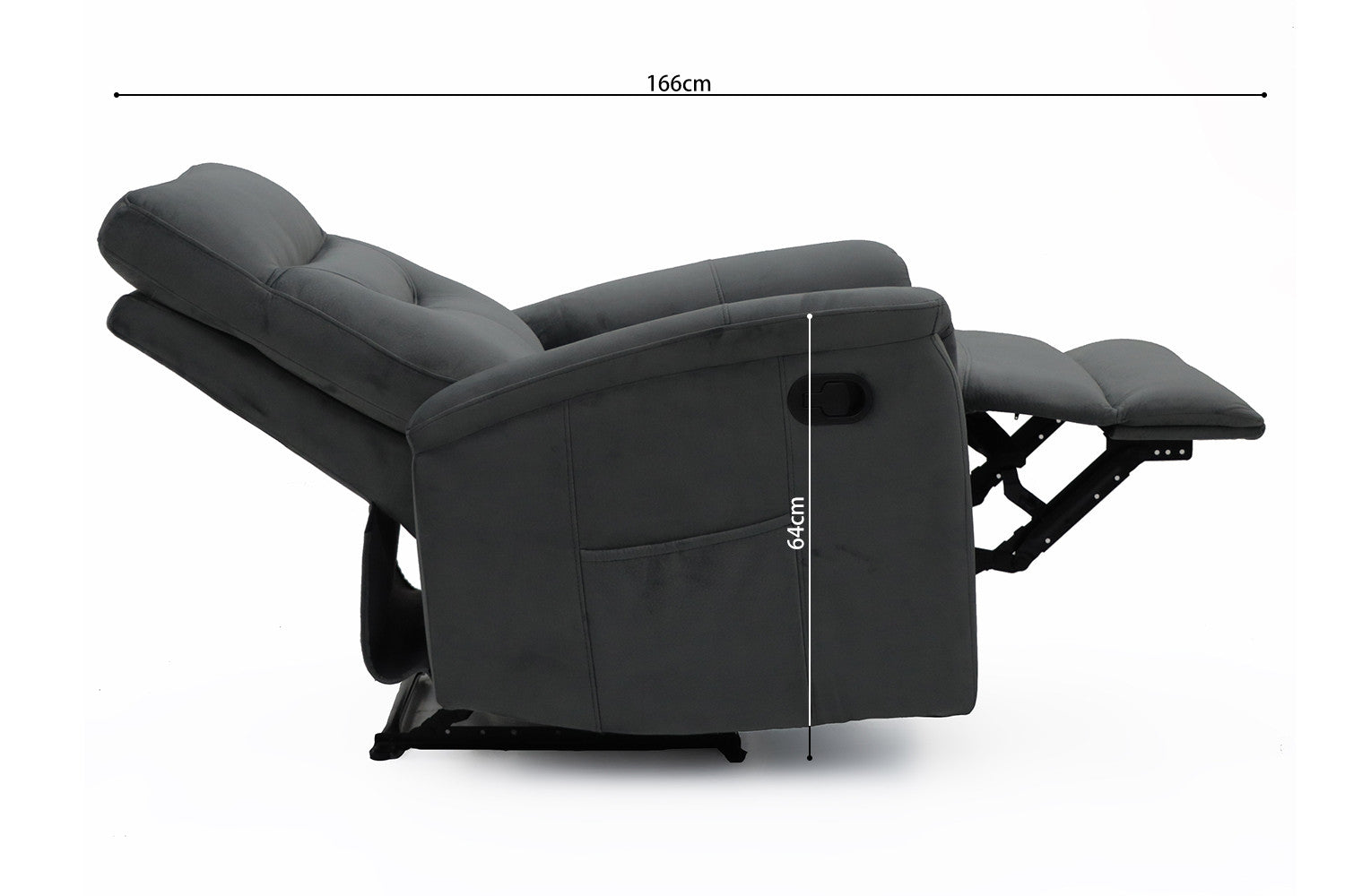 Rousseau - Relax Breda manueel verstelbaar Stof Grijs - 100x78.5x96 cm