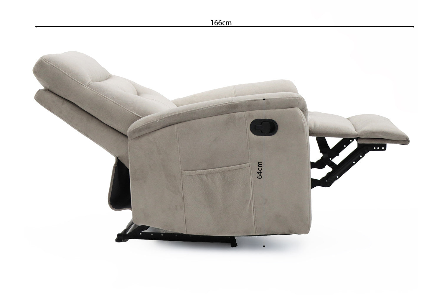 Rousseau - Relax Breda manueel verstelbaar Stof Taupe - 100x78.5x96 cm