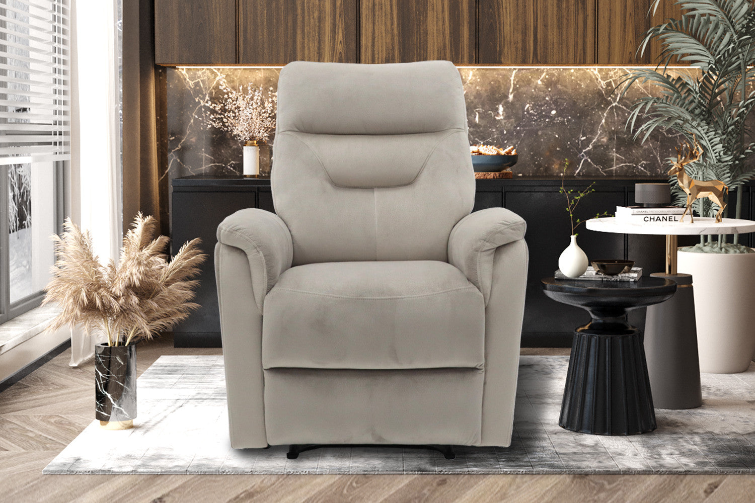 Rousseau - Relax Breda manueel verstelbaar Stof Taupe - 100x78.5x96 cm