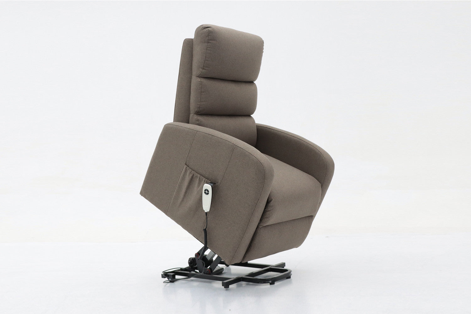 Rousseau - Electrische relax met lift Bruges Stof Taupe - 106x73x85 cm