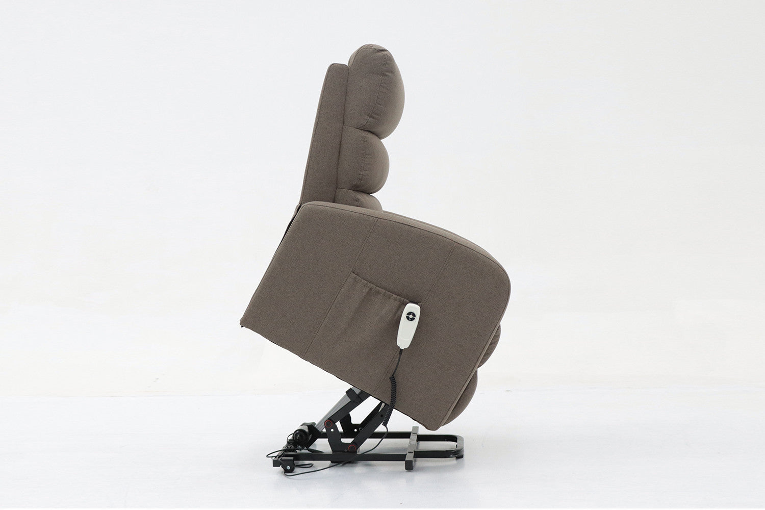 Rousseau - Electrische relax met lift Bruges Stof Taupe - 106x73x85 cm