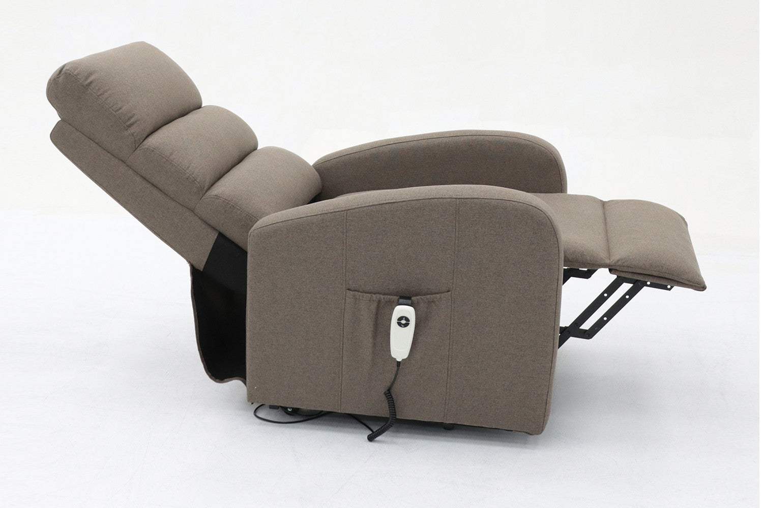Rousseau - Electrische relax met lift Bruges Stof Taupe - 106x73x85 cm