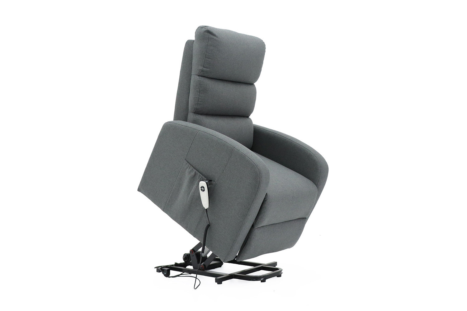Rousseau - Electrische relax met lift Bruges Stof Donkergrijs - 106x73x85 cm