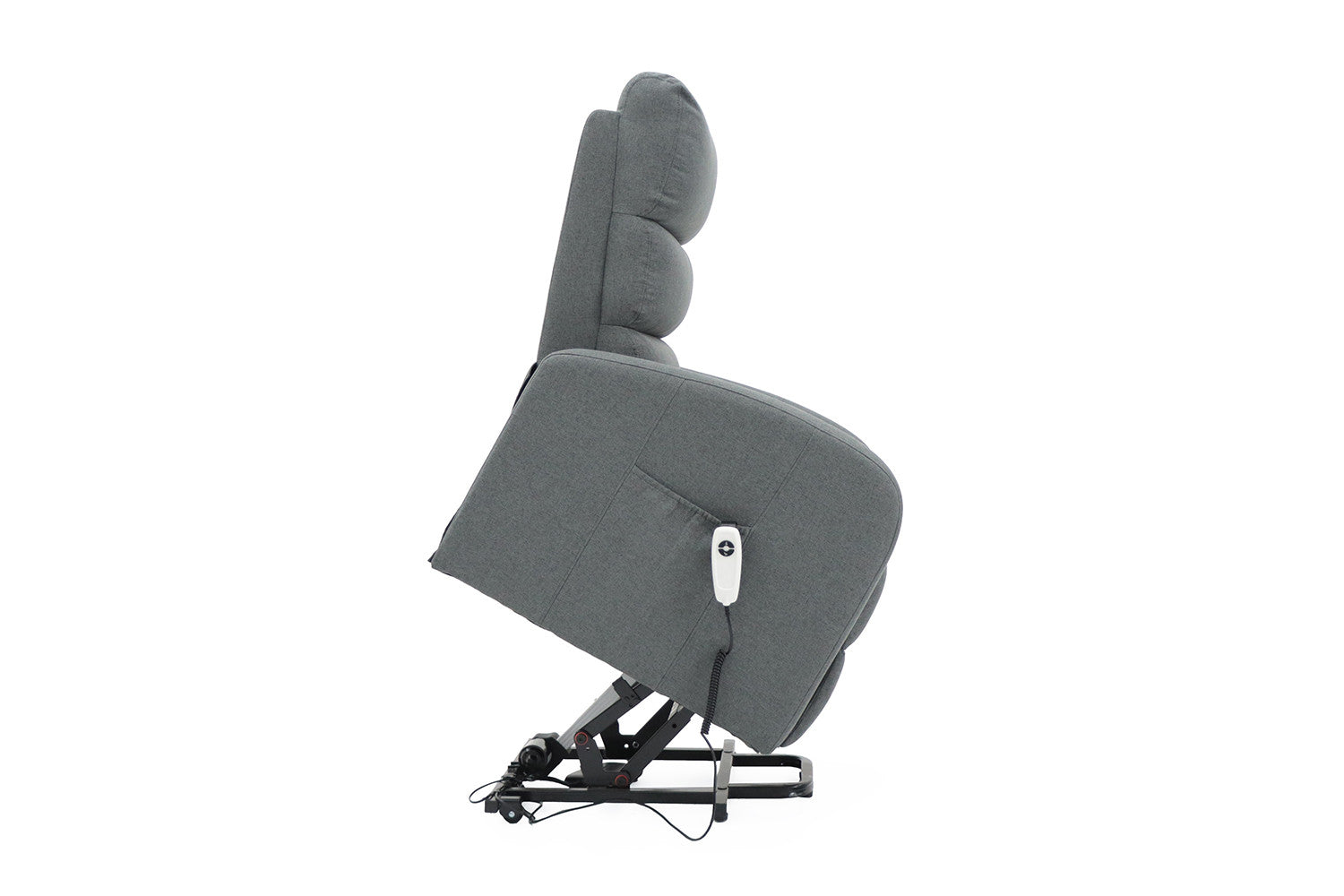 Rousseau - Electrische relax met lift Bruges Stof Donkergrijs - 106x73x85 cm