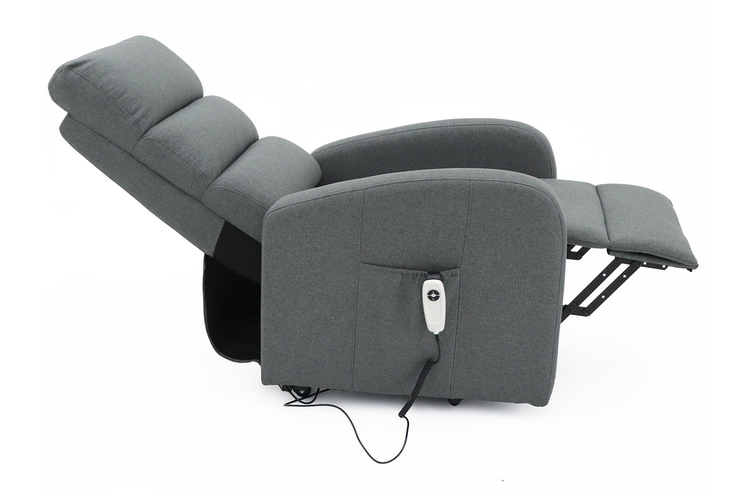 Rousseau - Electrische relax met lift Bruges Stof Donkergrijs - 106x73x85 cm