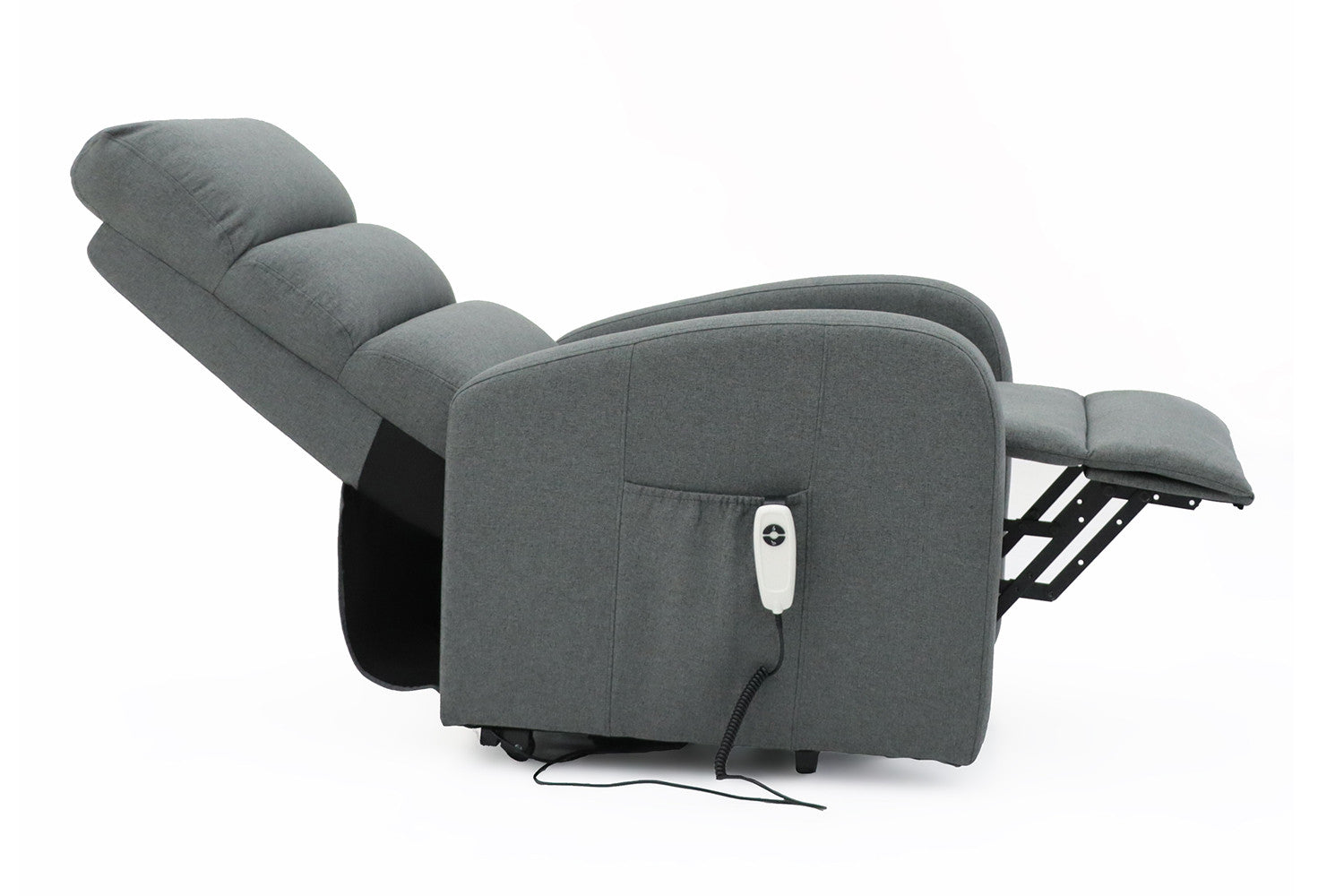 Rousseau - Electrische relax met lift Bruges Stof Donkergrijs - 106x73x85 cm