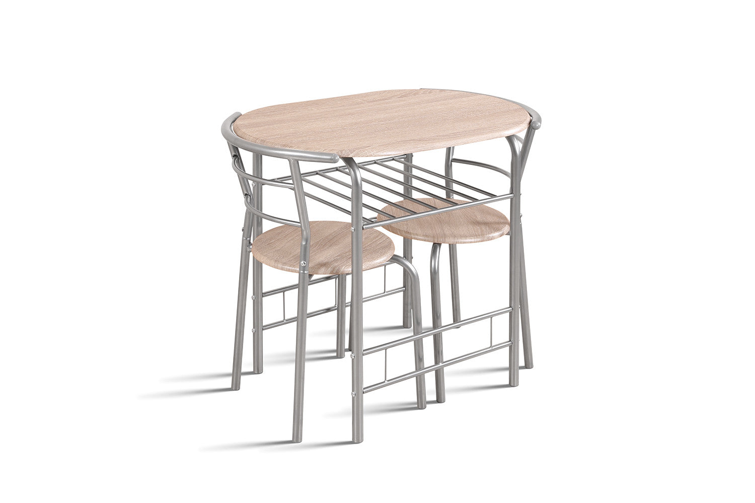 Rousseau - Tafelset Adam Grijs metaal Decor sonoma - 74x80x53cm