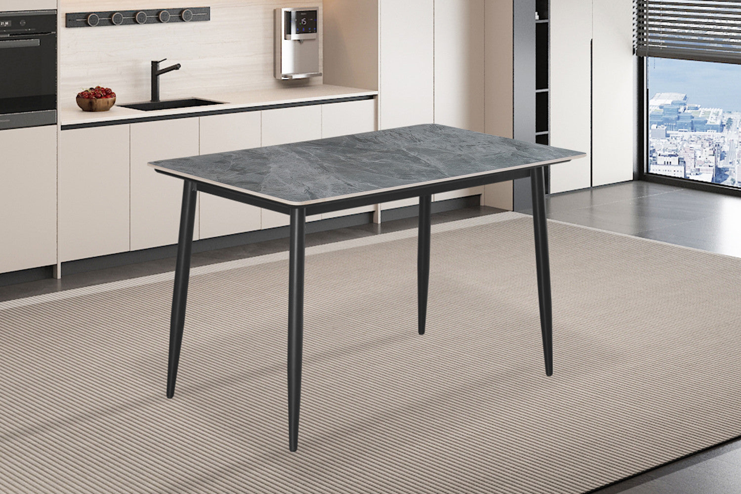 Rousseau - Tafel Kenzo 120 cm Rechthoekig Steen Grijs - 75x120x70cm