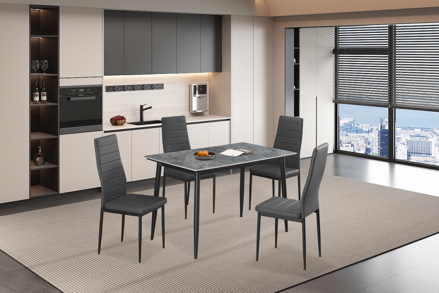 Rousseau - Tafel Kenzo 120 cm Rechthoekig Steen Grijs - 75x120x70cm