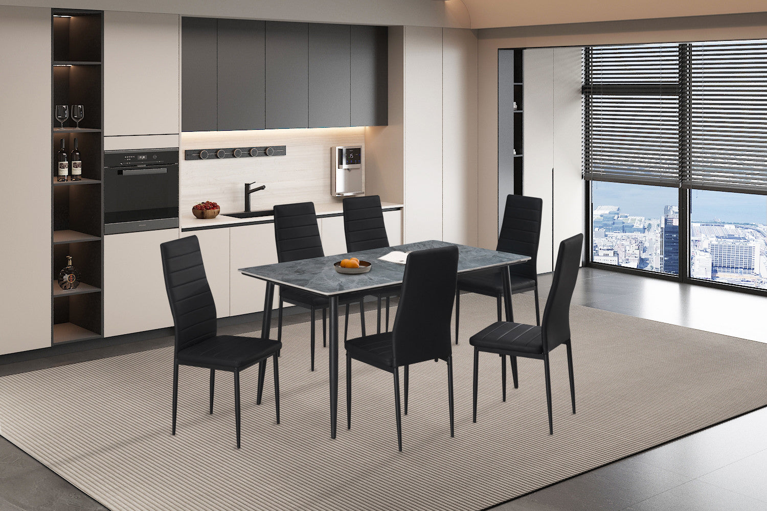 Rousseau - Tafel Kenzo 140 cm Rechthoekig Steen Grijs - 75x140x80cm
