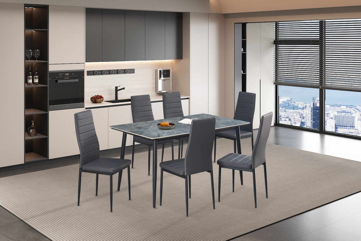 Rousseau - Tafel Kenzo 140 cm Rechthoekig Steen Grijs - 75x140x80cm