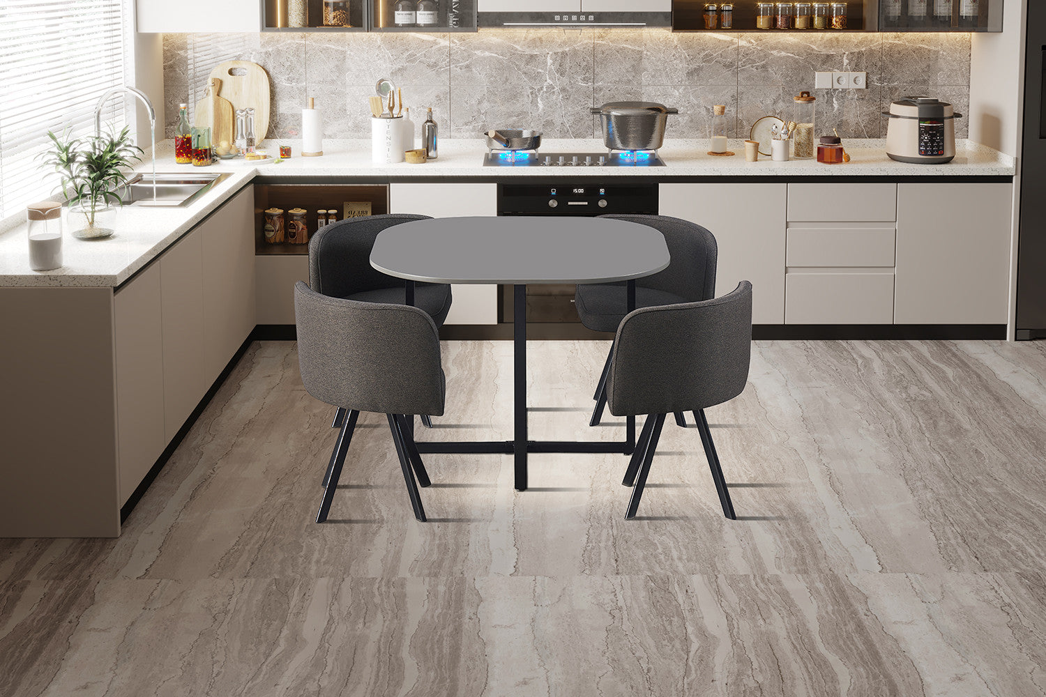 Rousseau - Set de table Eva Gris - 75x100x100cm