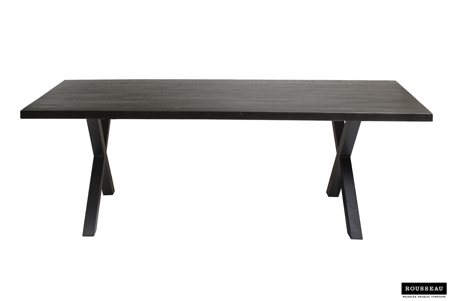 Rousseau - Tafel Elena 200 cm Rechthoekig Mango hout zwart - 76x200x100cm
