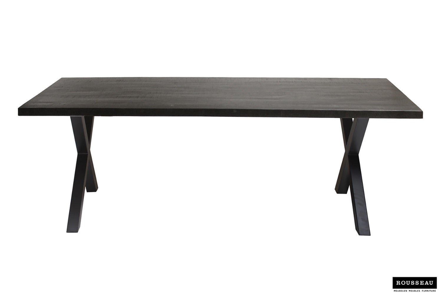 Rousseau - Tafel Elena 200 cm Rechthoekig Mango hout zwart - 76x200x100cm