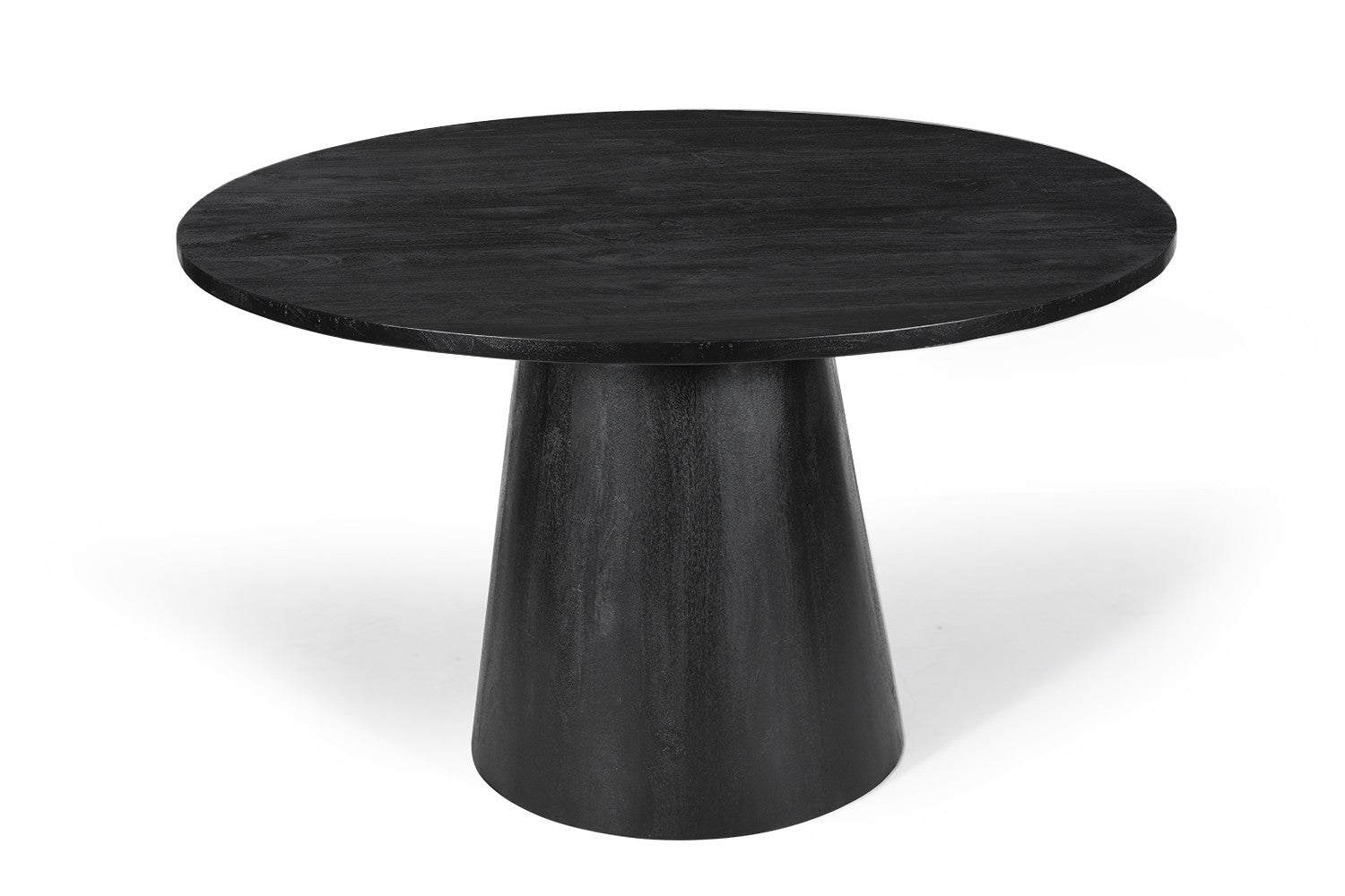 Rousseau - Tafel Tommy 130 cm Rond Mango hout Zwart - 77x130x100cm