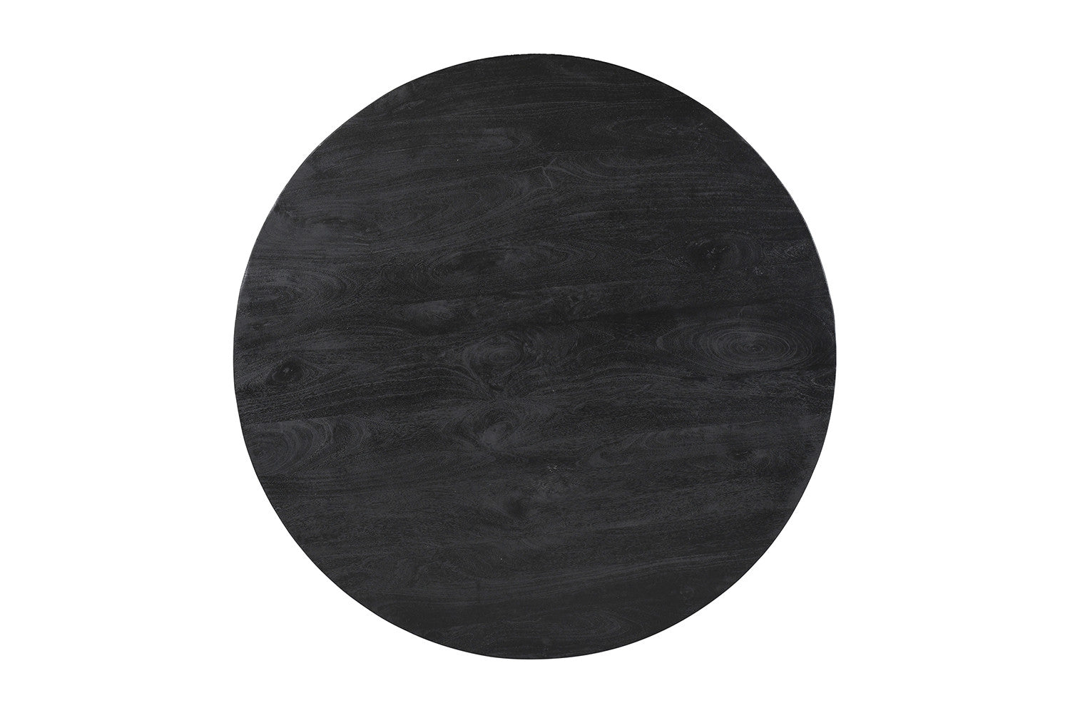 Rousseau - Tafel Tommy 130 cm Rond Mango hout Zwart - 77x130x100cm