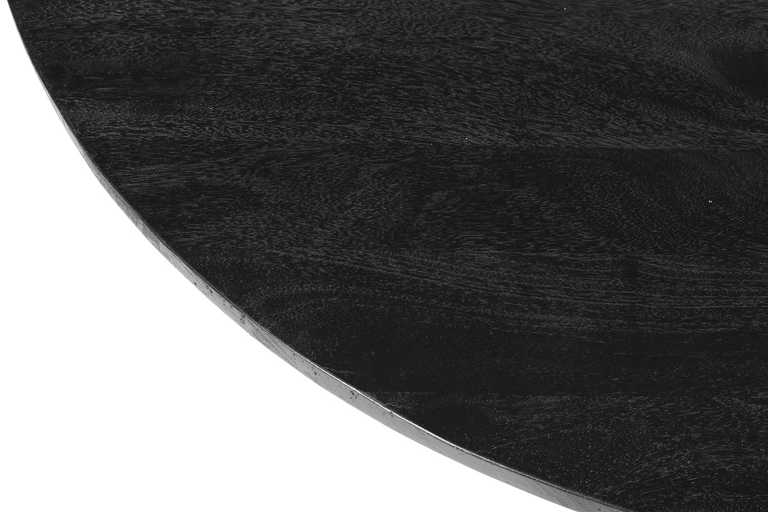 Rousseau - Tafel Tommy 130 cm Rond Mango hout Zwart - 77x130x100cm