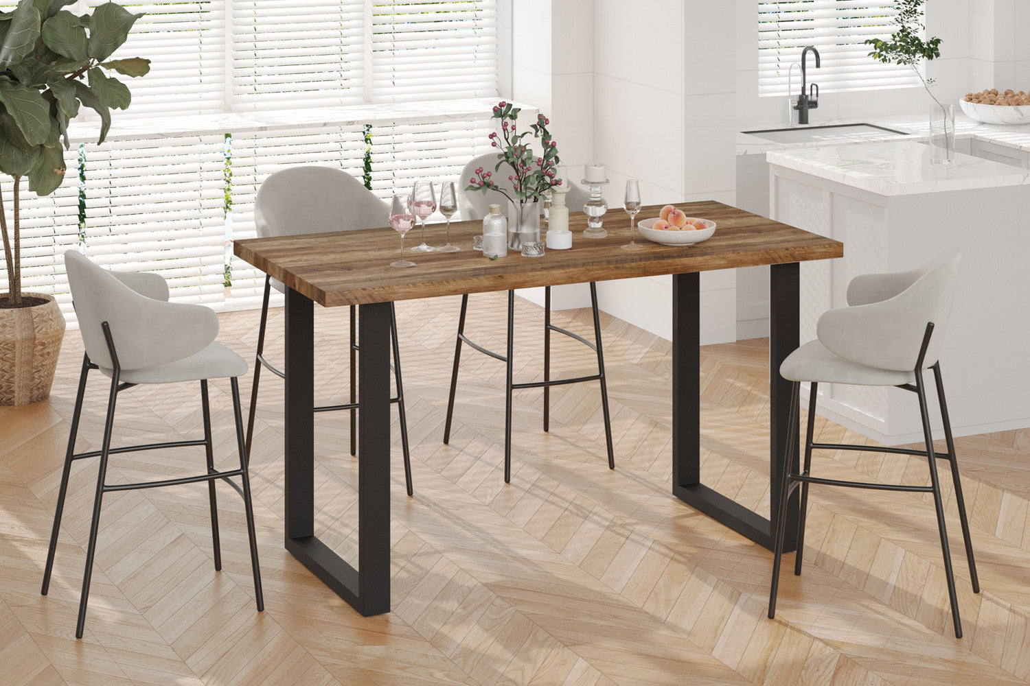 Rousseau - PROMO - Countertafel Alexander 160 cm Decor Mango - H 93 cm - 93x160x80cm