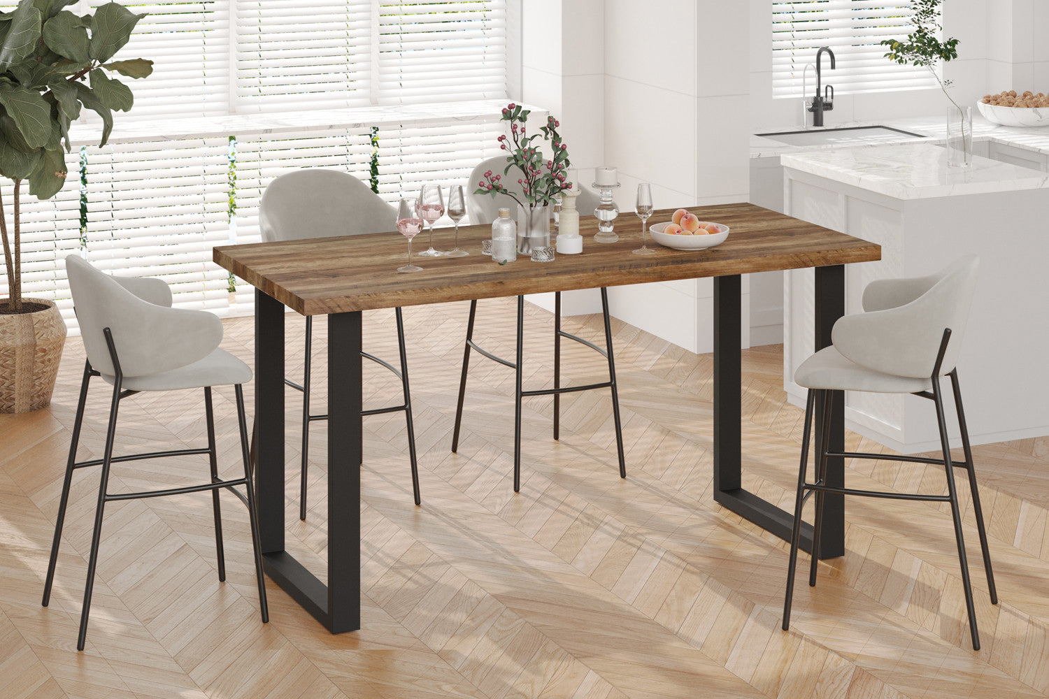 Rousseau - PROMO - Countertafel Alexander 180 cm Decor Mango - H 93 cm - 93x180x80cm