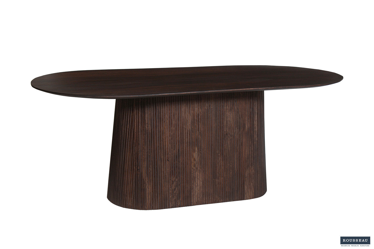 Rousseau - Tafel Miguel 200 cm Ovaal Mango hout Donkerbruin - 76x200x100 cm