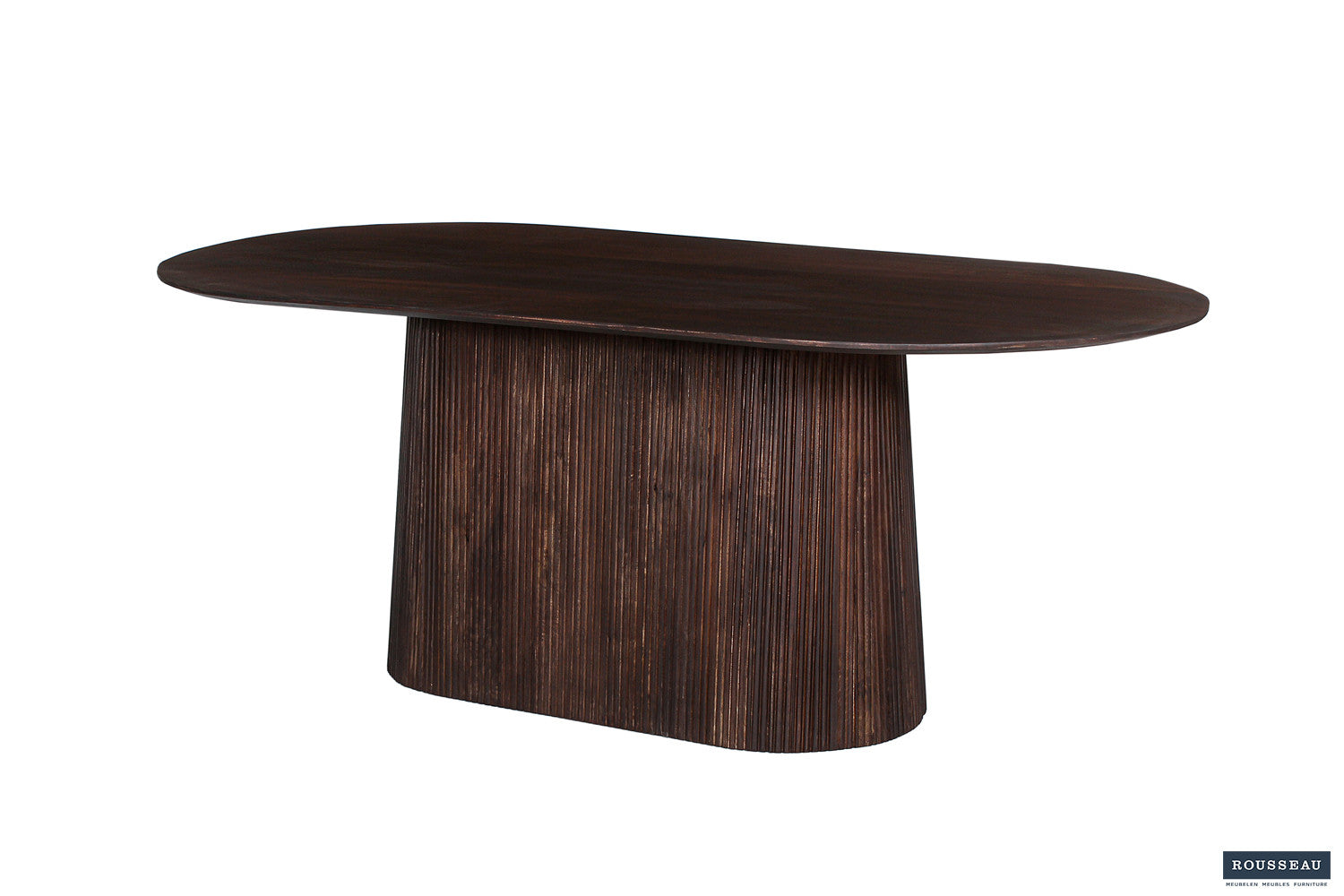 Rousseau - Tafel Miguel 200 cm Ovaal Mango hout Donkerbruin - 76x200x100 cm