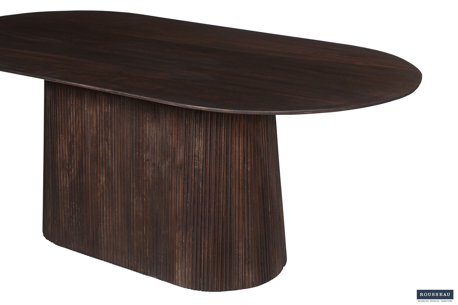 Rousseau - Tafel Miguel 200 cm Ovaal Mango hout Donkerbruin - 76x200x100 cm
