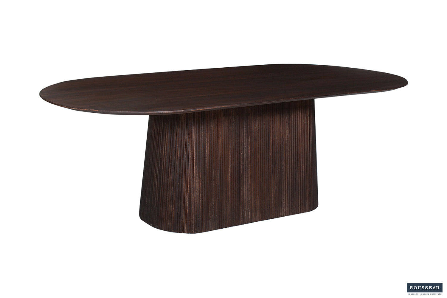 Rousseau - Tafel Miguel 230 cm Ovaal Mango hout Donkerbruin - 76x230x110 cm