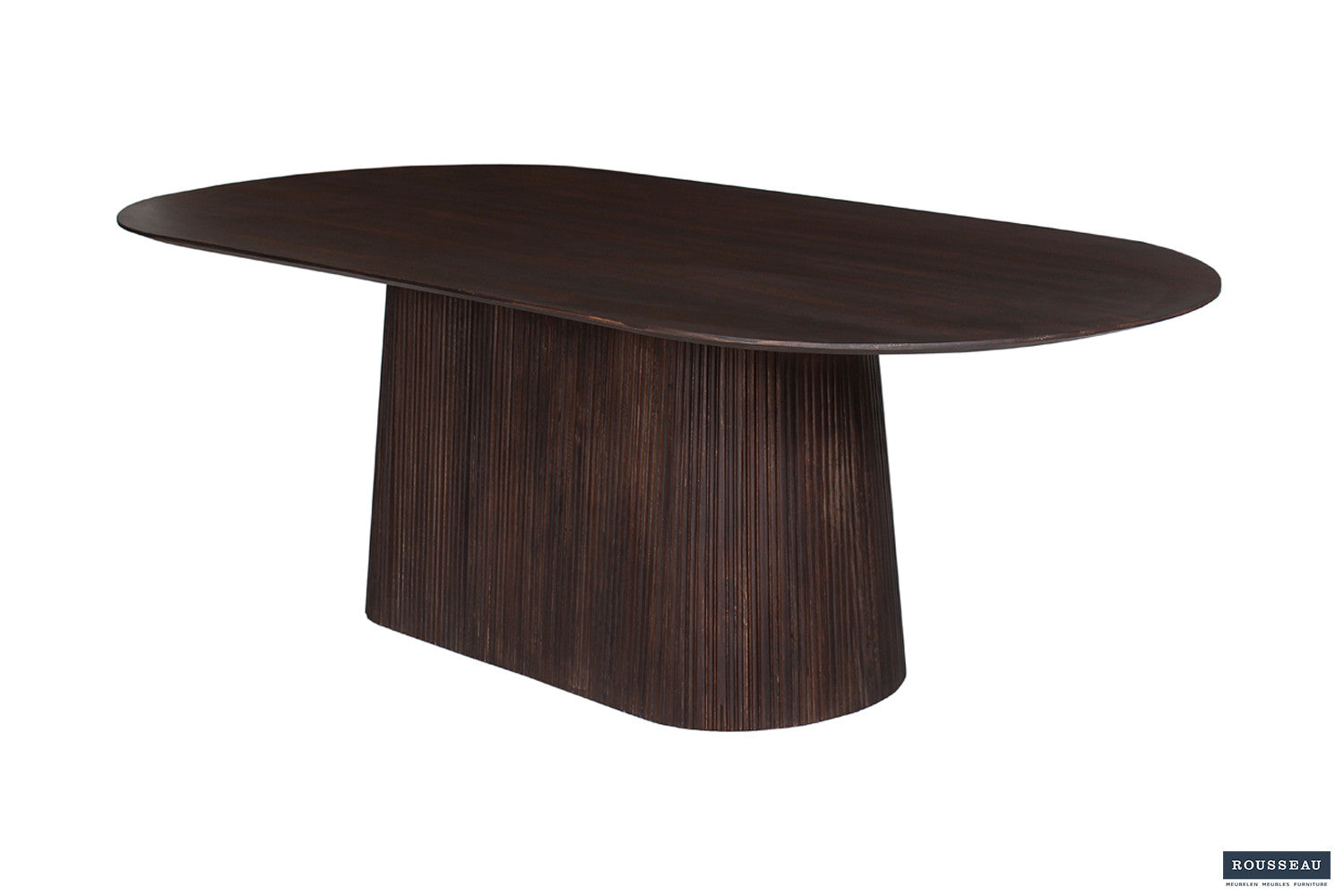 Rousseau - Tafel Miguel 230 cm Ovaal Mango hout Donkerbruin - 76x230x110 cm