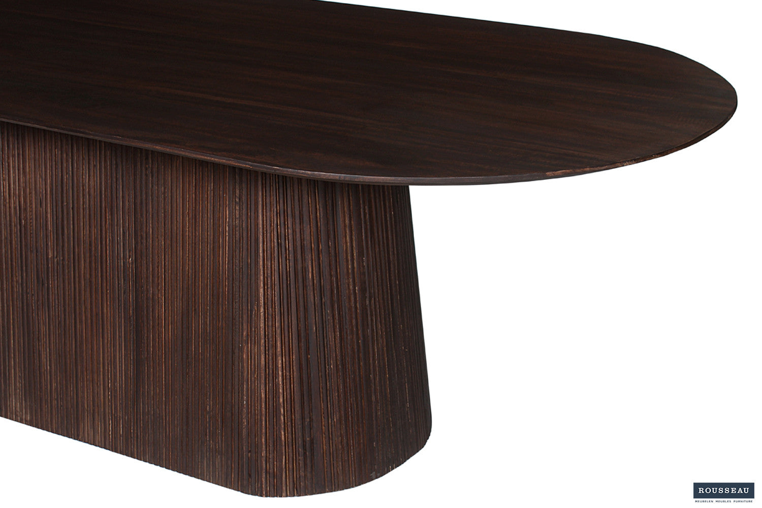 Rousseau - Tafel Miguel 230 cm Ovaal Mango hout Donkerbruin - 76x230x110 cm
