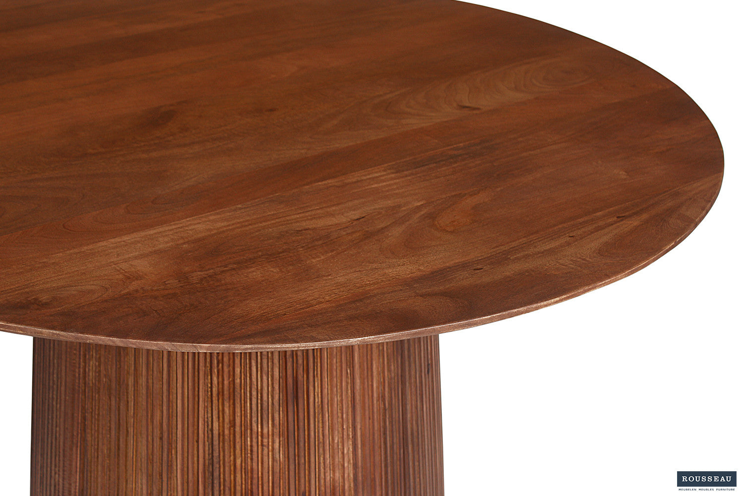 Rousseau - Tafel Miguel 130 cm Rond Mango hout Lichtbruin - 76x130x130 cm