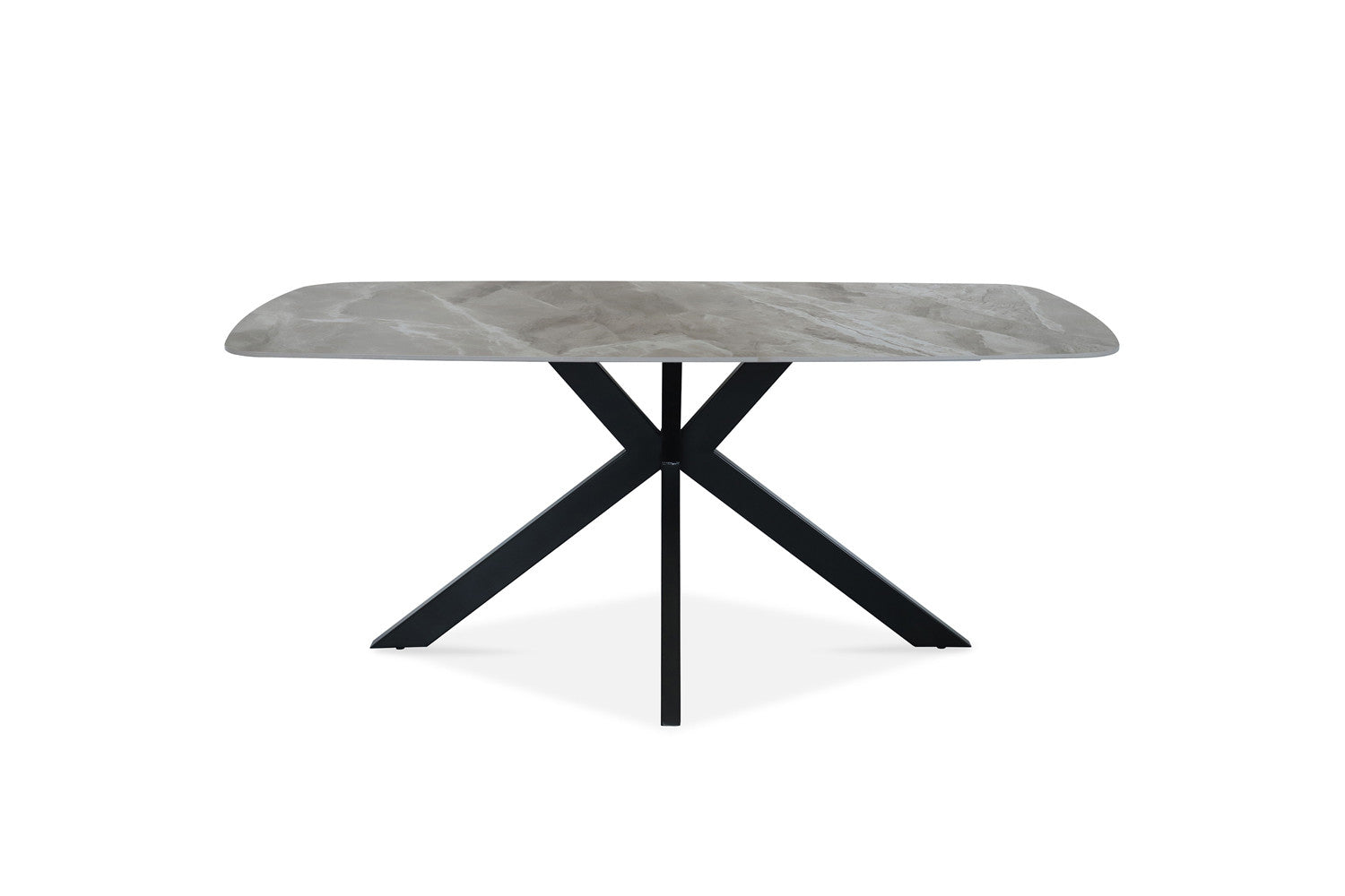 Rousseau - Tafel Apollo 180 cm Deens Ovaal Glanzend Steen Italian Grijs - 76x180x90cm